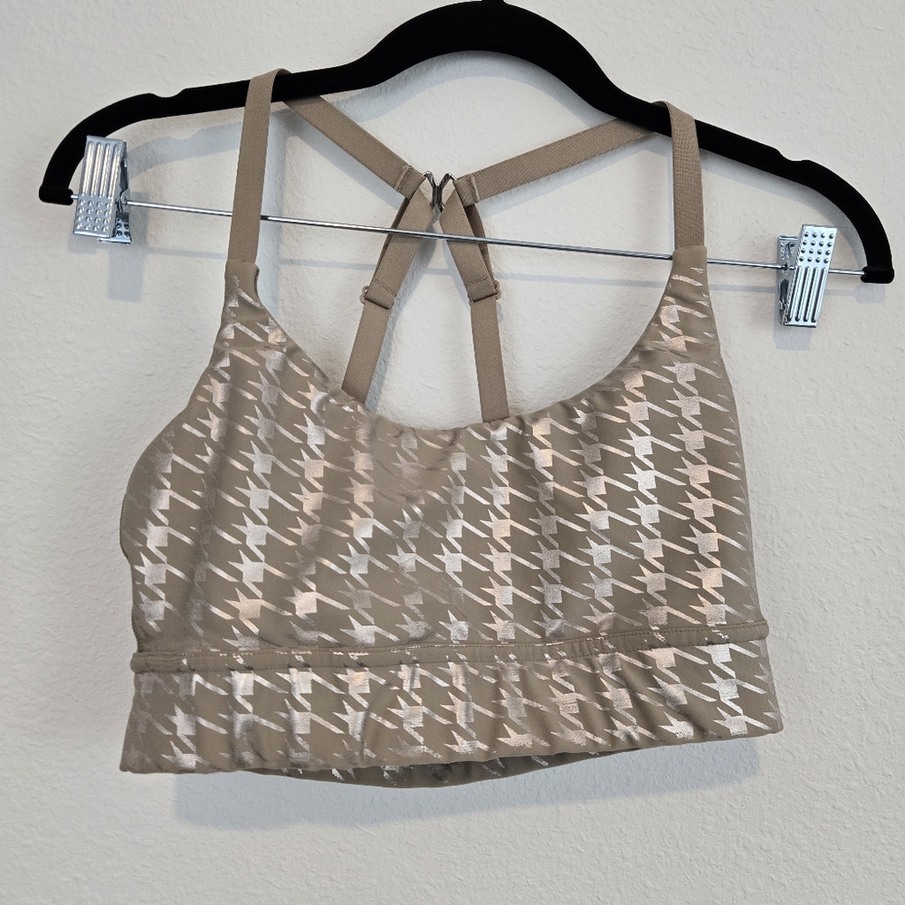 Savage X Fenty Metallic Band-It Houndstooth Low-Impact Sports Bra